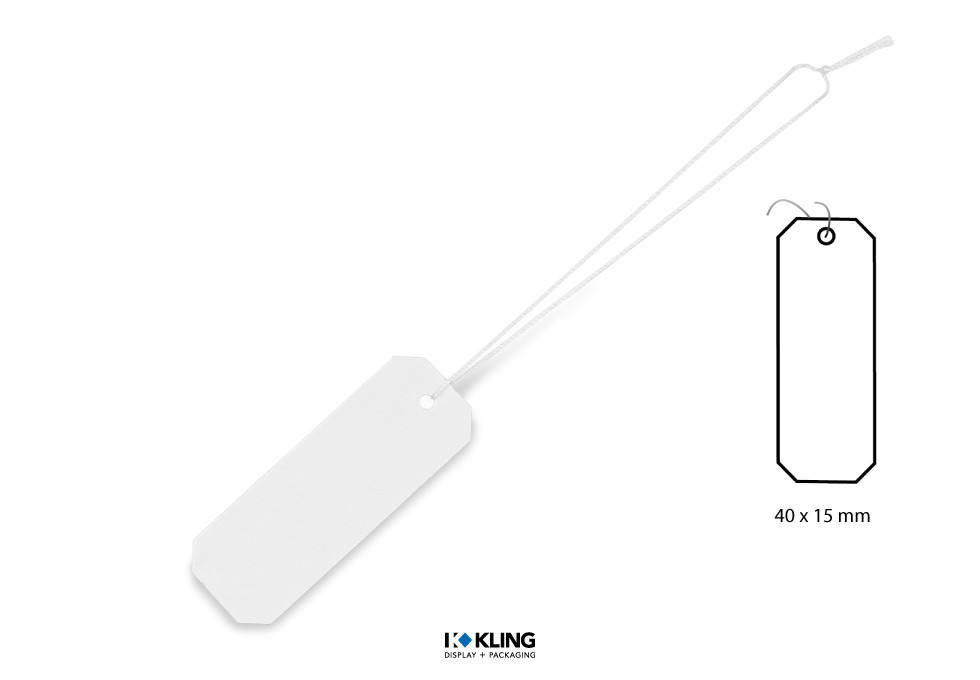 Standard-Fadenetikett 1/327 weiß mit Faden weiß