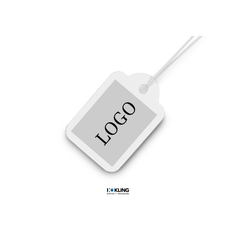 Standard-Fadenetikett 0/166 weiß mit Faden weiß