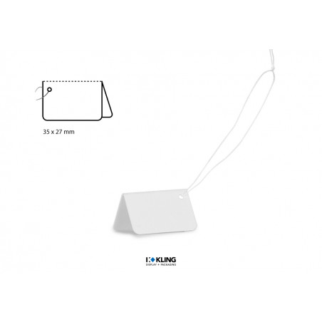 Standard Aufstell-Fadenetikett 1/346 weiß mit Faden weiß