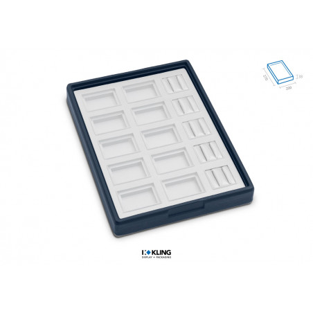 Set-Lade RLD35TR mit 5 Trauringbäckchen und 10 Fächern Serie Rebra Extralight