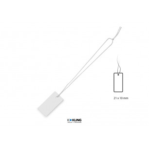 Standard-Fadenetikett 0/165 weiß mit Faden weiß