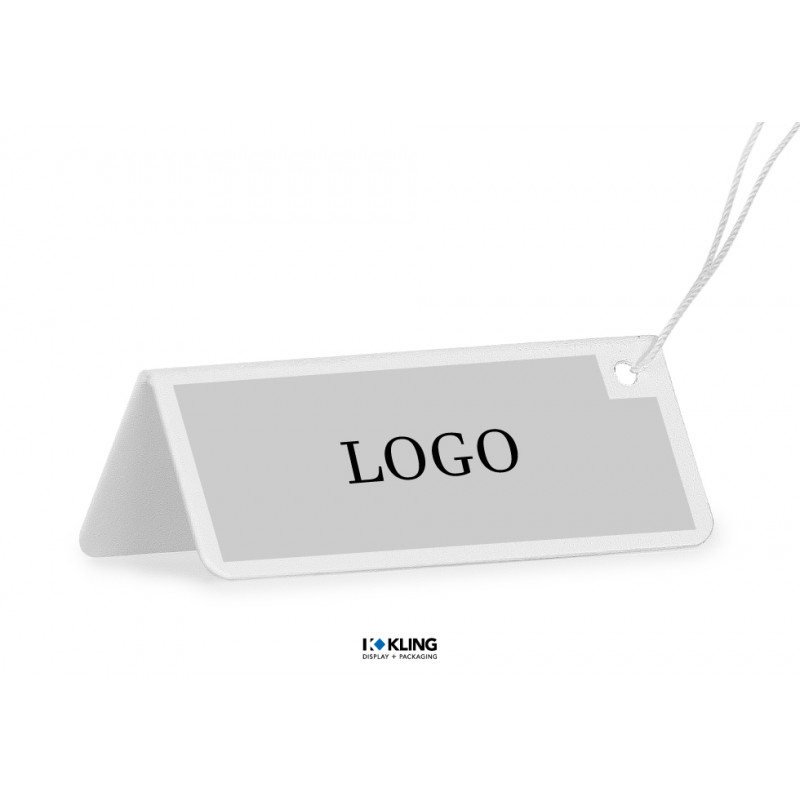 Standard Aufstell-Fadenetikett 1/351 weiß mit Faden weiß 65 mm