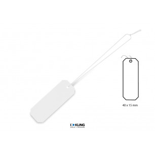 Standard-Fadenetikett 1/327 weiß mit Faden weiß