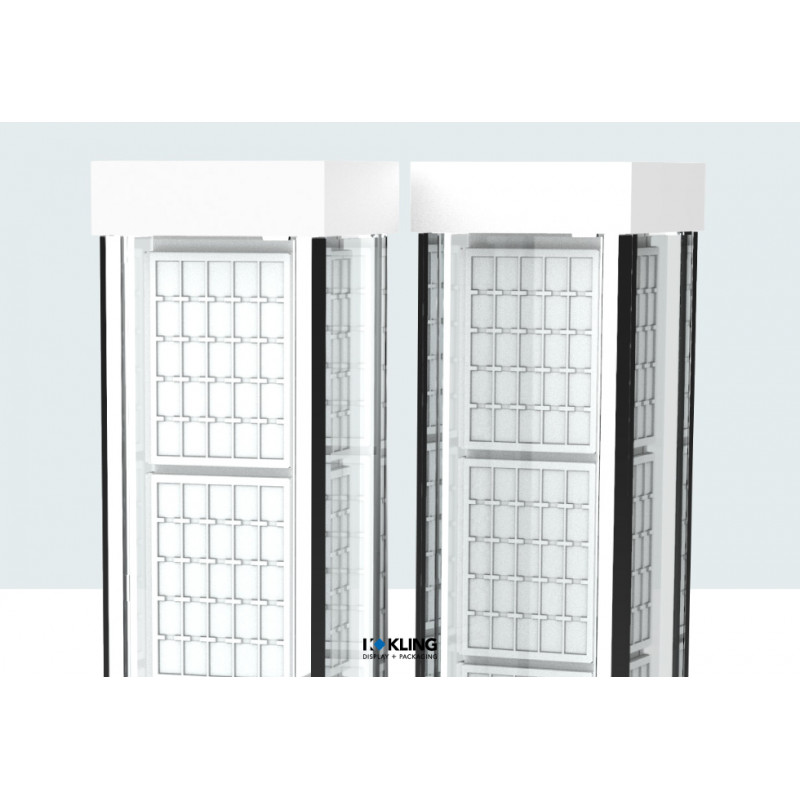 Doppel-Vitrine 24745B LED beleuchtet, verchromte Profile