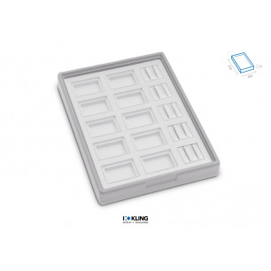 Set-Lade RLD35TR mit 5 Trauringbäckchen und 10 Fächern Serie Rebra Extralight