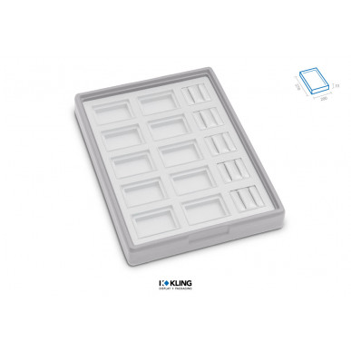 Set-Lade RLD35TR mit 5 Trauringbäckchen und 10 Fächern Serie Rebra Extralight