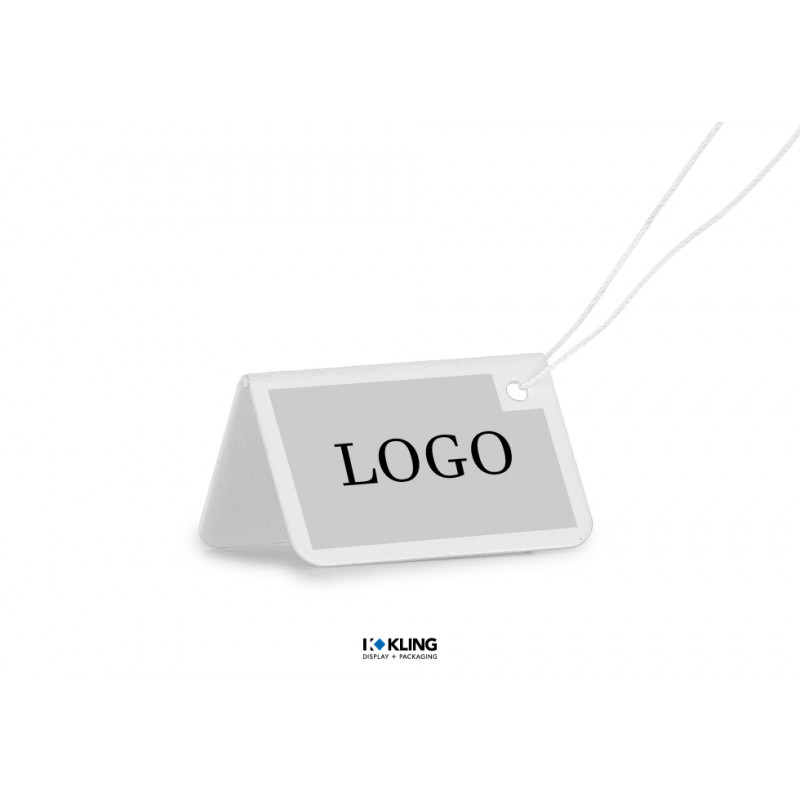 Standard Aufstell-Fadenetikett 1/346 weiß mit Faden weiß