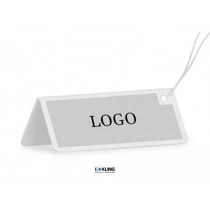 Standard Aufstell-Fadenetikett 1/351 weiß mit Faden weiß 65 mm