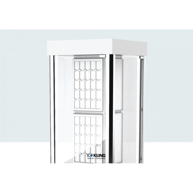 Vitrine 24573B LED beleuchtet, verchromte Profile
