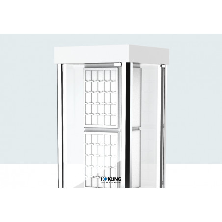 Vitrines 24573B LED verlicht, verchroomde profielen