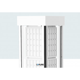 Vitrines 24949B LED-verlicht, verchroomde profielen