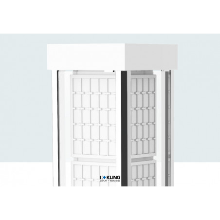 Vitrines 24949B LED-verlicht, verchroomde profielen