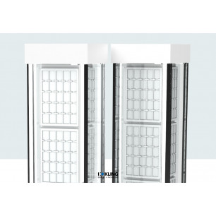 Vitrines doubles 24745B LED éclairées, profilés chromés