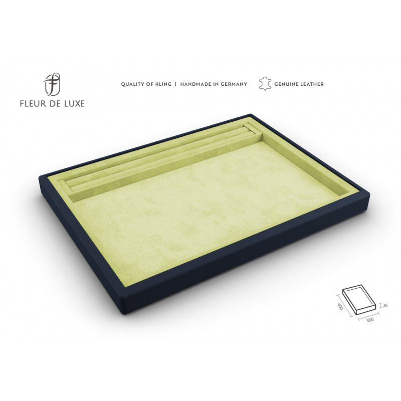 Genuine Leather Presentation Tray with 2 Ring Rolls Versailles Collection