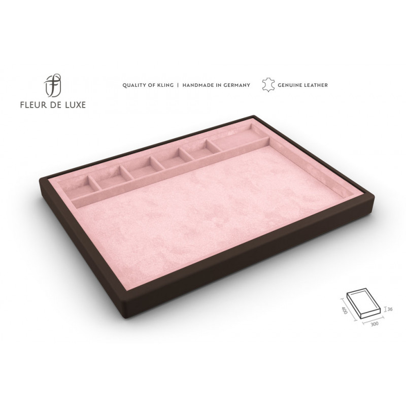 Vorlagetablett aus Echtleder mit Fächer Serie Versailles